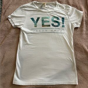 Jason Mraz White and Green Graphic Tee